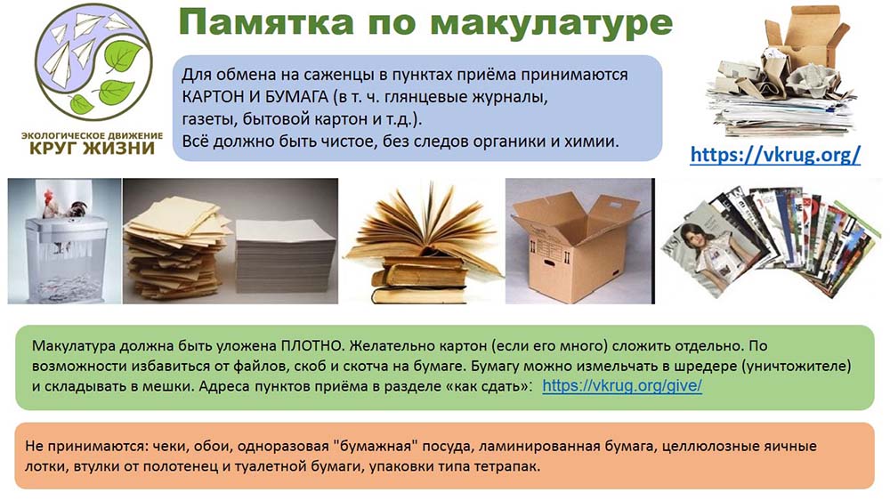 памятка по макулатуре памятка по макулатуре
