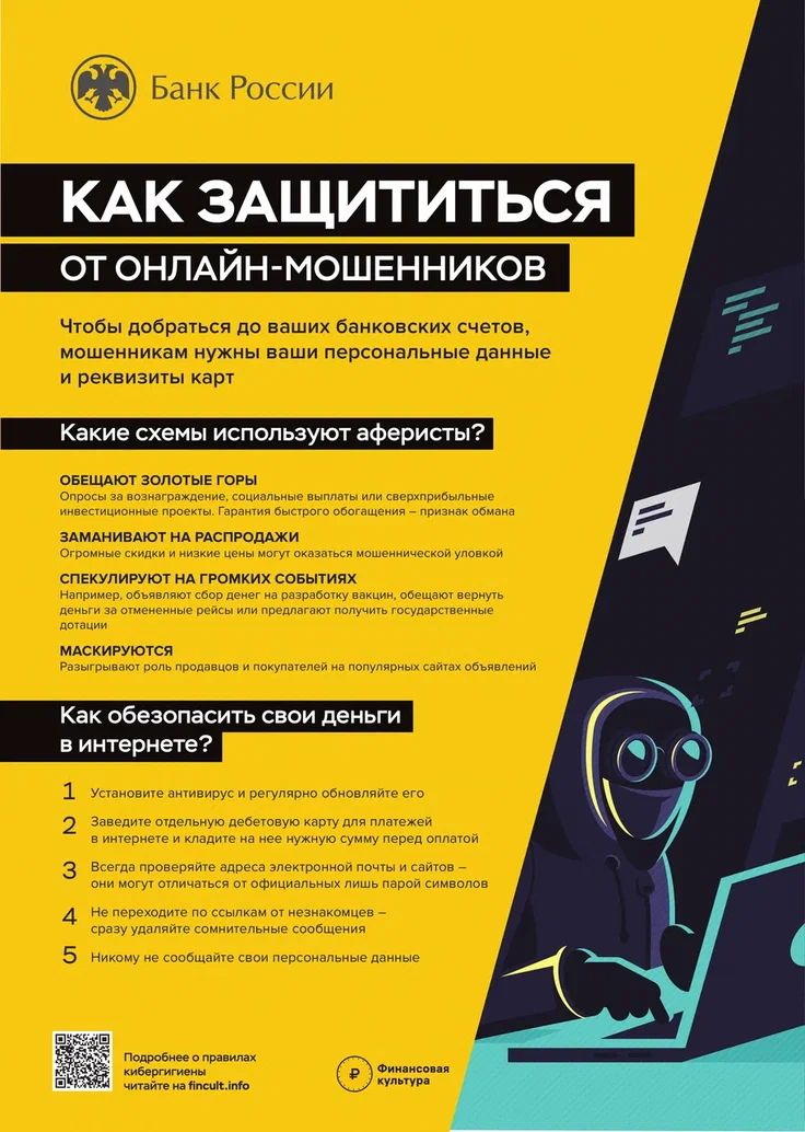 Информационные материалы, предупреждающие о рисках мошеннических операций с использованием платежных карт
